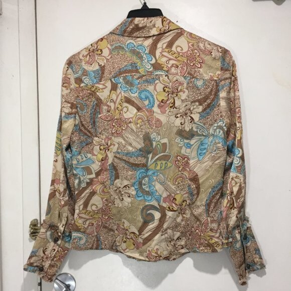 ORWELL MULTICOLOR SILK BLOUSES SIZE 12 - Picture 4 of 6